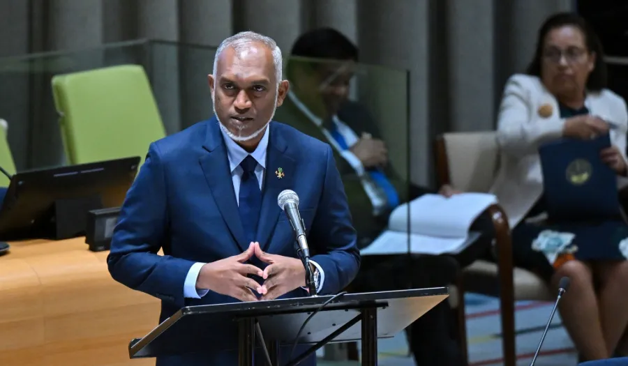 President Dr. Muizzu giving address at the High-Level Meeting on Sea Level Rise in 79th UNGA (Photo/President’s Office)