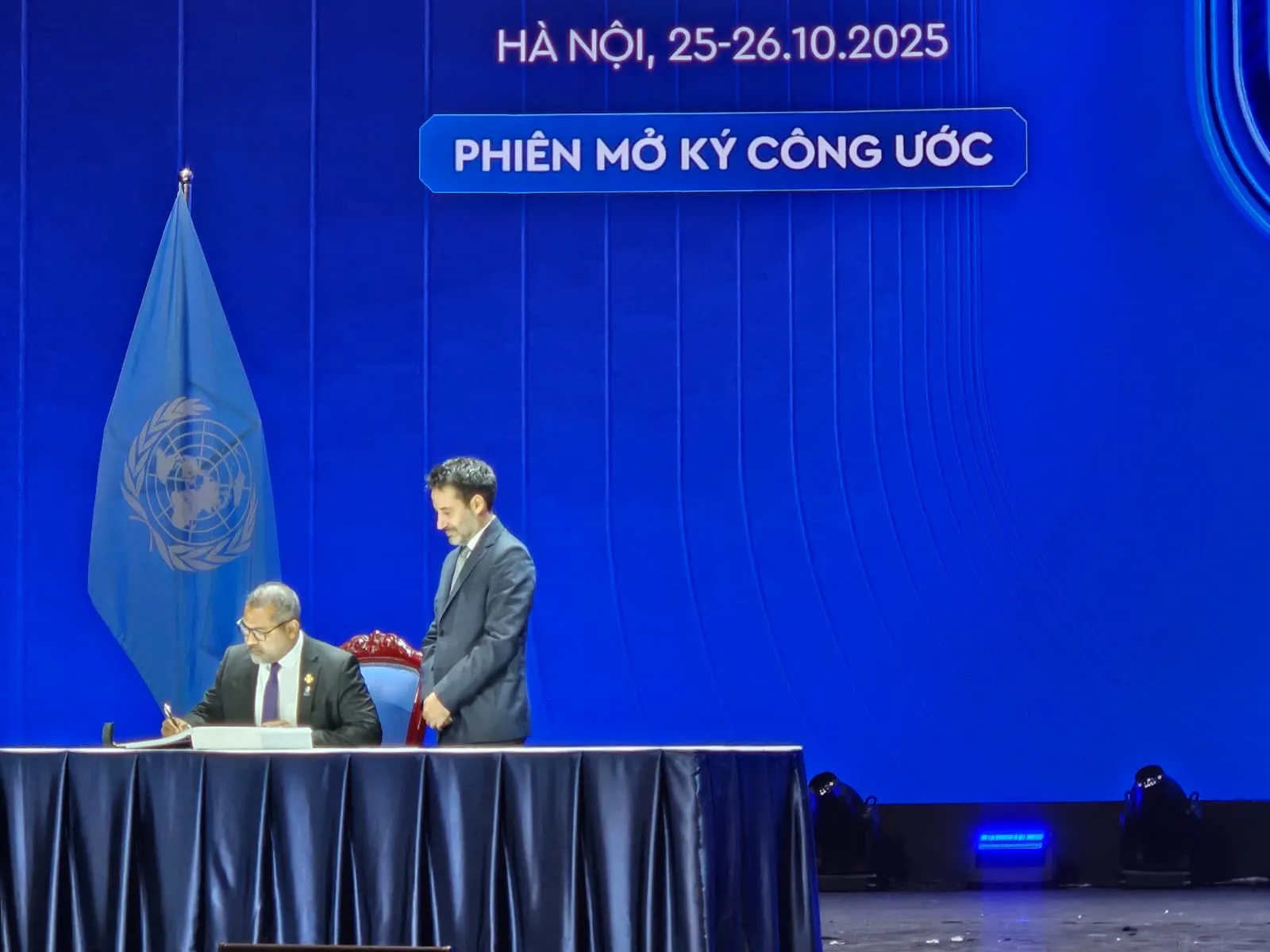 During the signing ceremony of United Nations convention against cybercrime (Photo/Foreign Ministry)