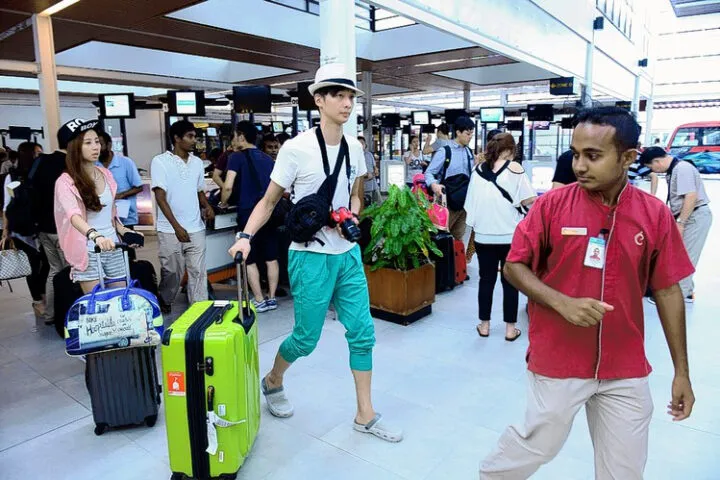 Chinese tourists arriving in the Maldives prior to the COVID-19 pandemic.
