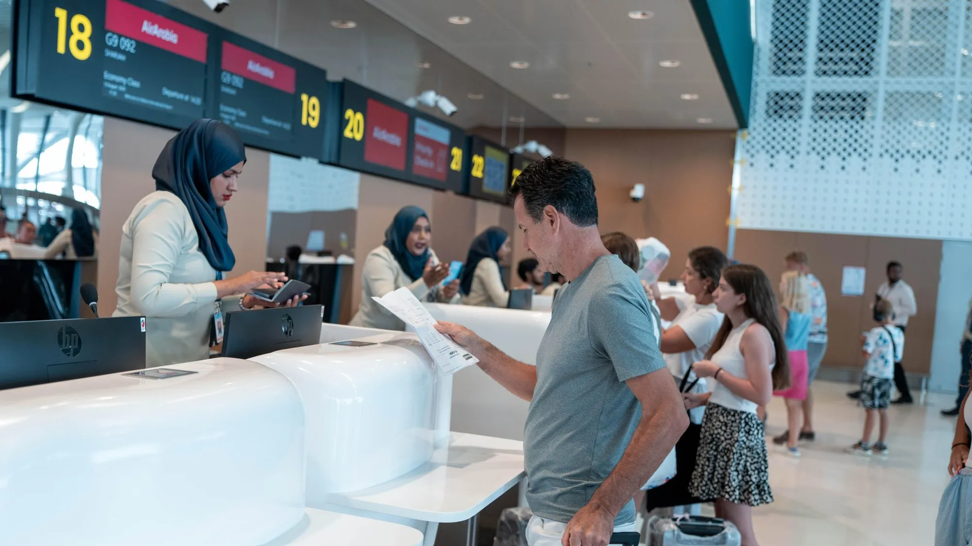 Air Arabia passengers receiving service from VIA's new terminal (Photo/MACL)
