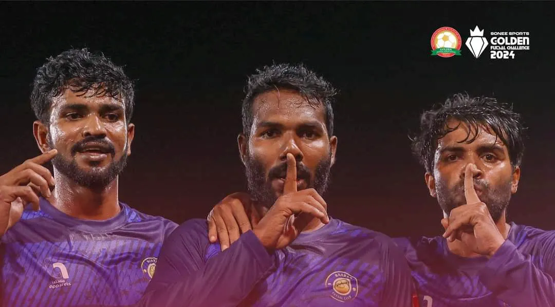 އުތީމާއި ބާރަށް ވާދަކުރި މެޗުގެ ތެރެއިިން.... ފޮޓޯ: ގޯލްޑަން ފުޓްސަލް އެސޯސިއޭޝަން
