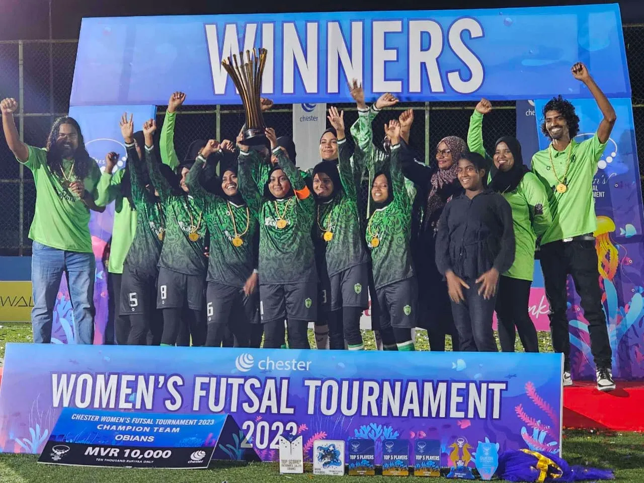 ޗެސްޓާރ ވިމެންސް ފުޓްސެލް ޓޯރނަމަންޓް 2023 ގެ ޗެމްޕިއަންކަން އޮބިއަންސްއަށް