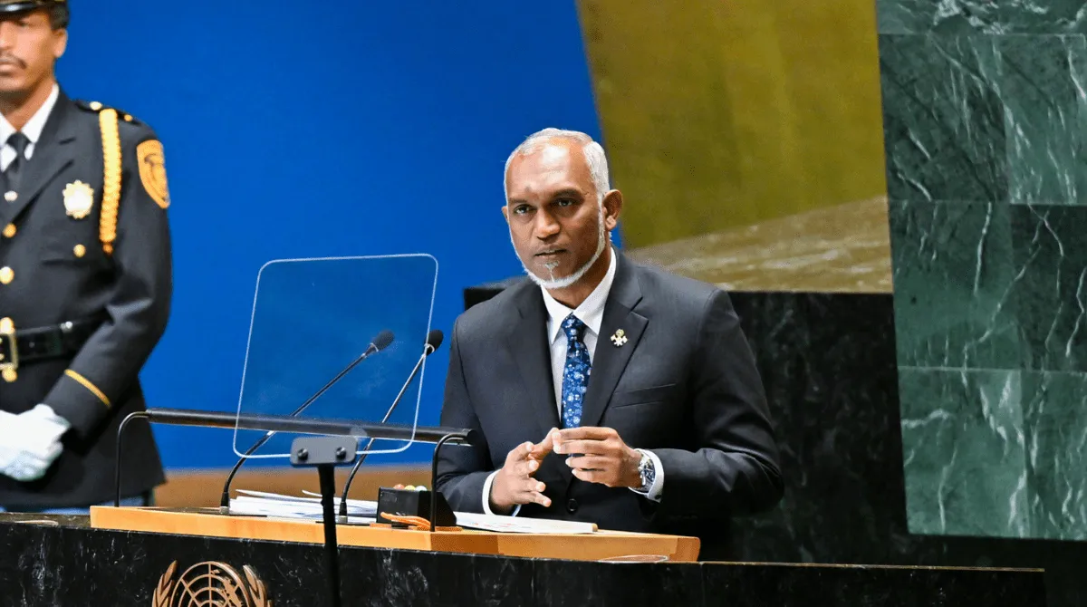 President Dr. Muizzu addressing the UN General Assembly(Photo/President's Office)