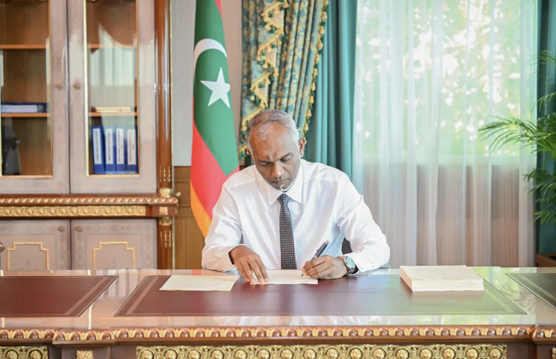 ރައީސުލްޖުމްހޫރިއްޔާ ޑރ. މުޙައްމަދު މުޢިއްޒު -- ފޮޓޯ: މިހާރު