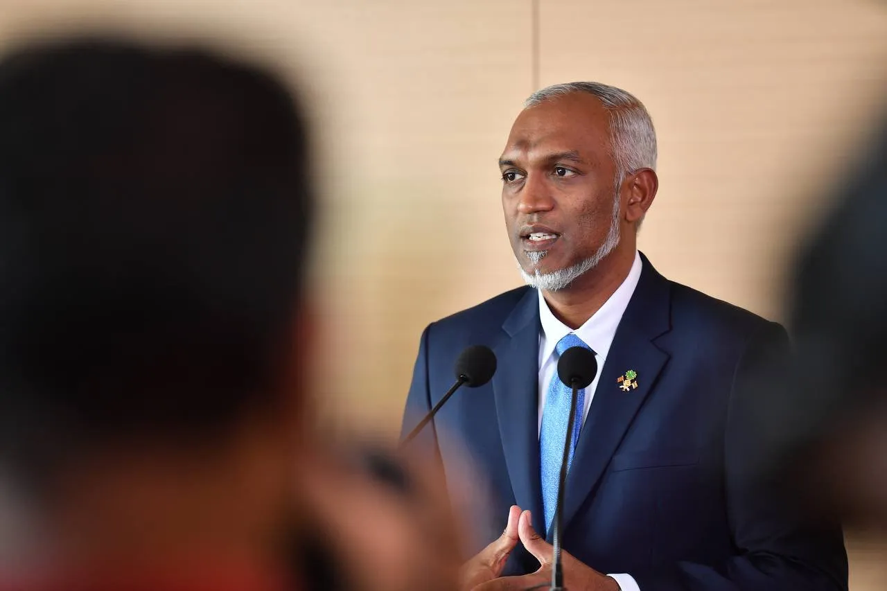 President Dr. Muizzu during the press conference after his visit to Dubai/ Photo: President’s Office