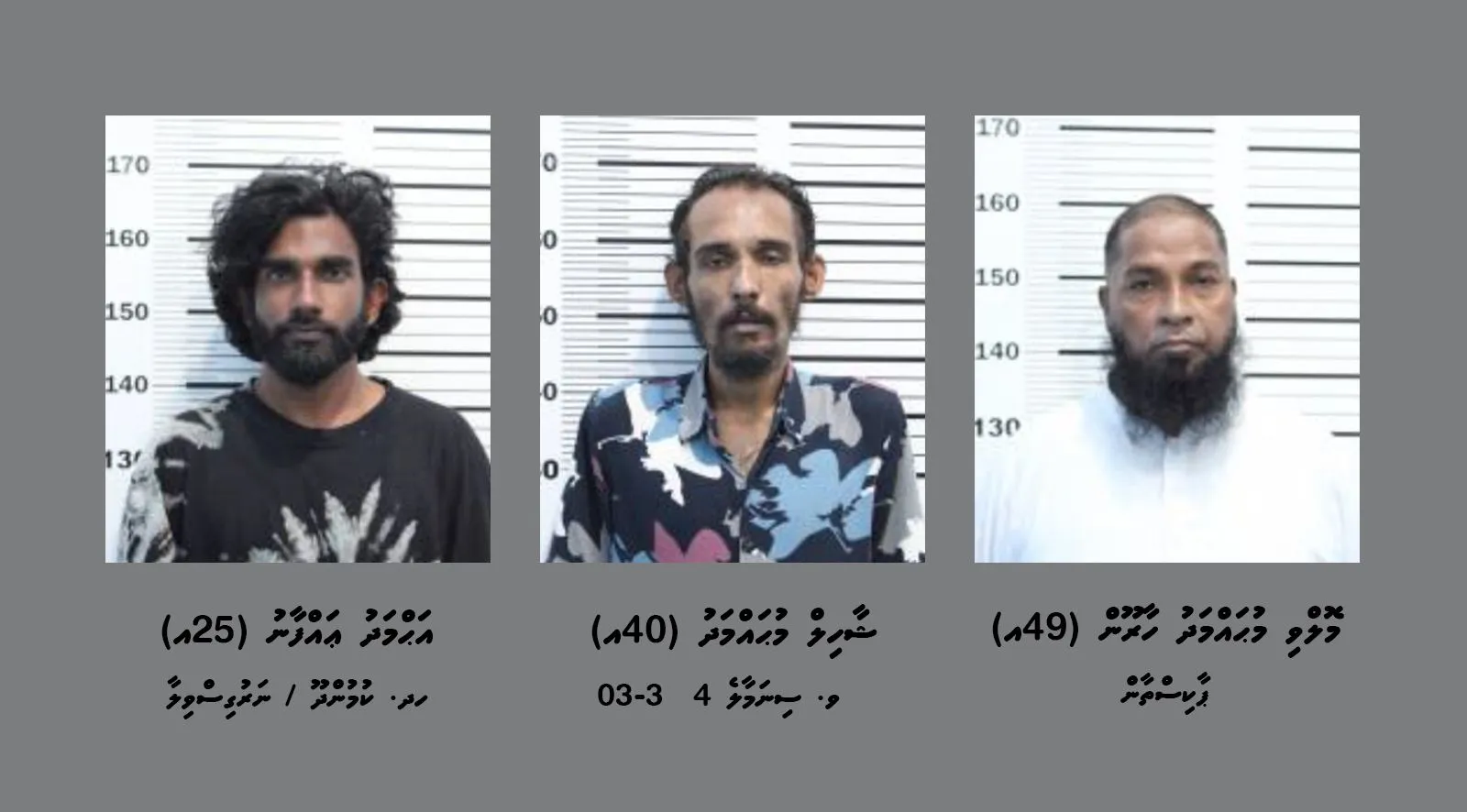 ދައުވާ ކޮށްދިނުމަށް އެދި ފޮނުވި ތިން މީހުން-- ފޮޓޯ: ޕޮލިސް