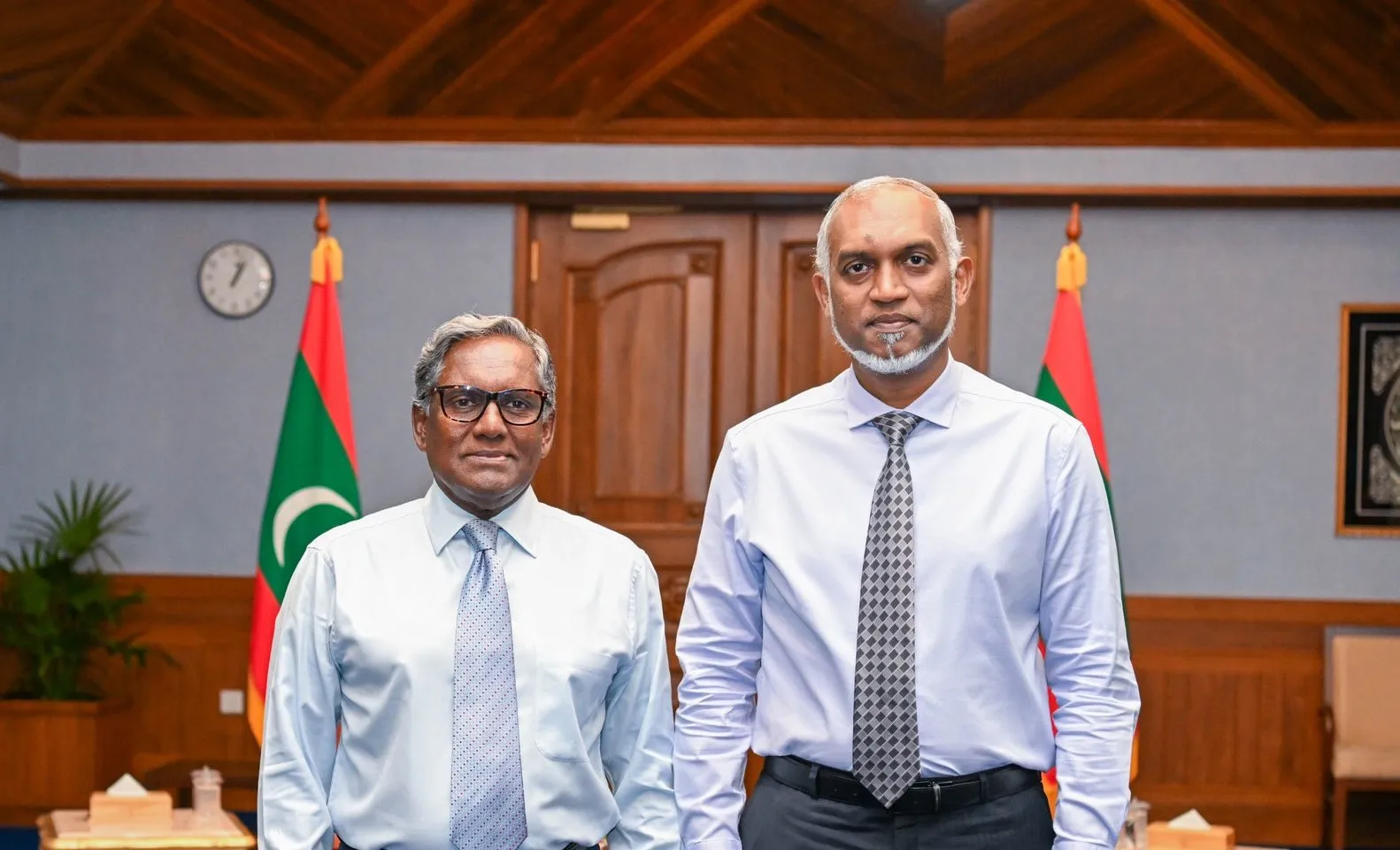 President Dr. Muizzu and Former President and Former Special Envoy of President Mohamed Waheed (Photo/President's Office)