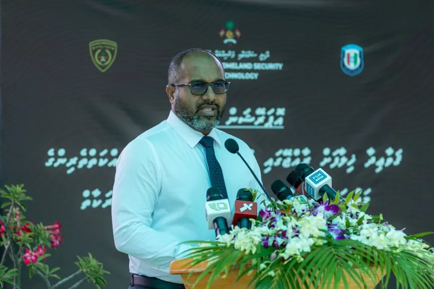 Minister of Homeland Security and Technology, Ali Ihusaan during the inaugural ceremony of Operation Kurangi on May 2, 2024 (Photo/Sun)