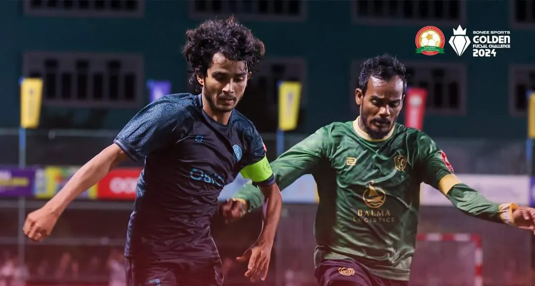 ފޭދުއާއި ފީވަށް ވާދަކުރި މެޗުގެ ތެރެއިިން.. ފޮޓޯ: ގޯލްޑަން ފުޓްސަލް އެސޯސިއޭޝަން