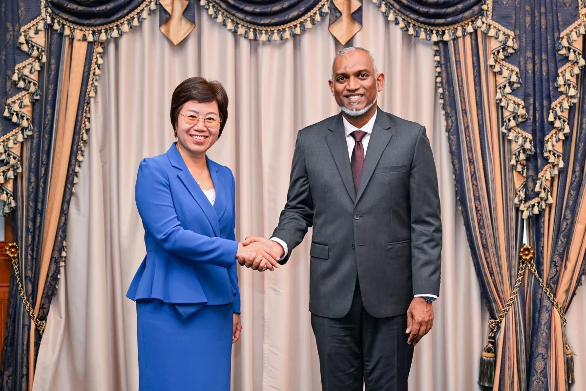 Ambassador Wang Lixin and President Dr. Muizzu (Photo/President's Office)