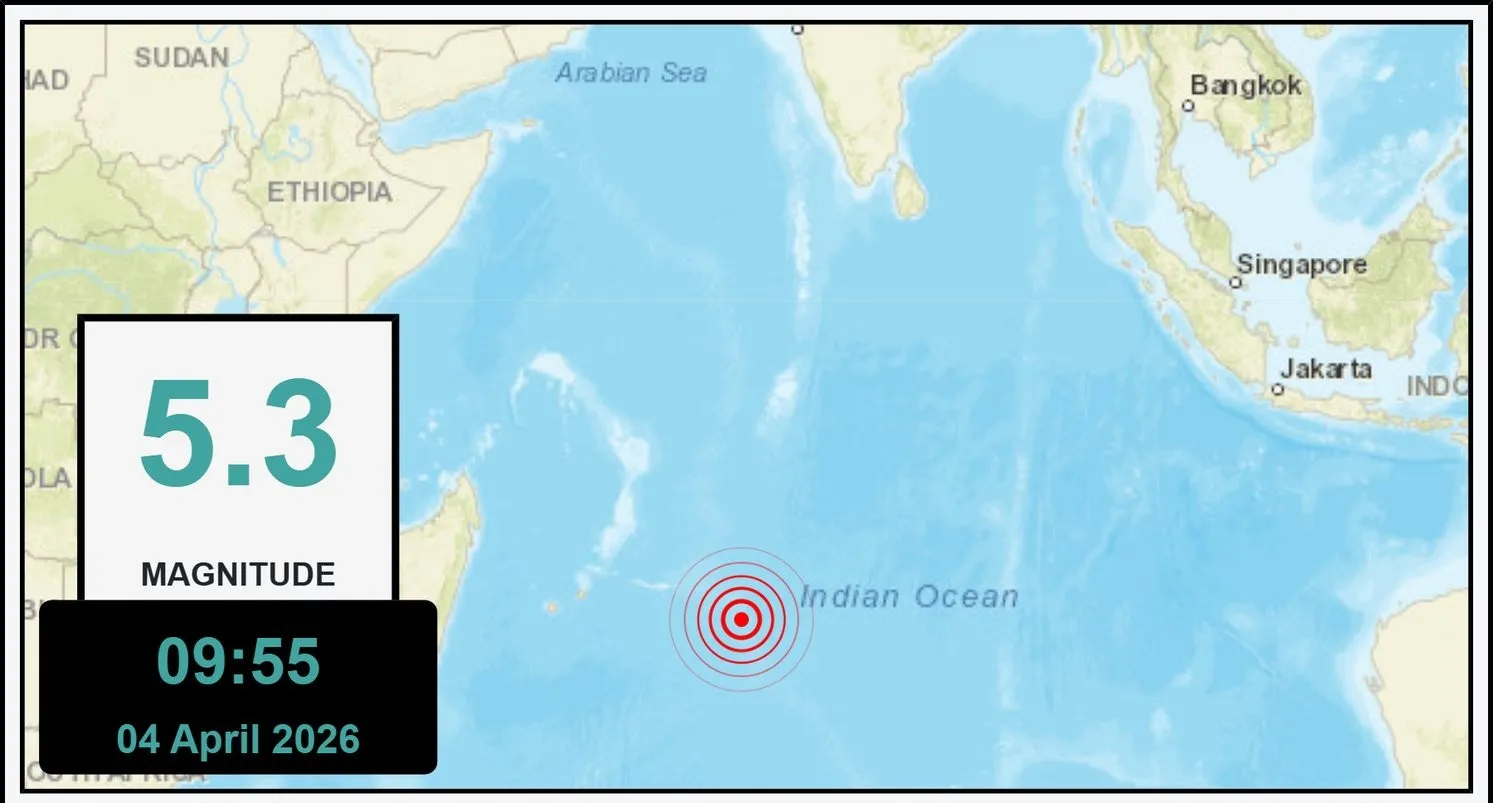 ރާއްޖޭގެ ދެކުނުން އިންޑިއާ ކަނޑަށް ބިންހެލުމެއް އުވެއްޖެ
