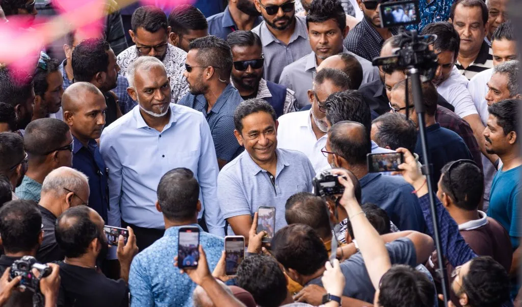 President Dr. Muizzu and Abdulla Yameen when he was transferred to house arrest post elections