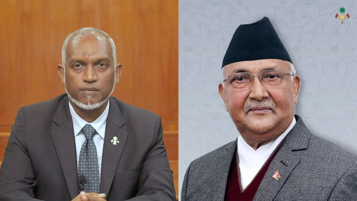 President Dr Muizzu and newly elected Prime Minister of Nepal, KP Sharma Oli