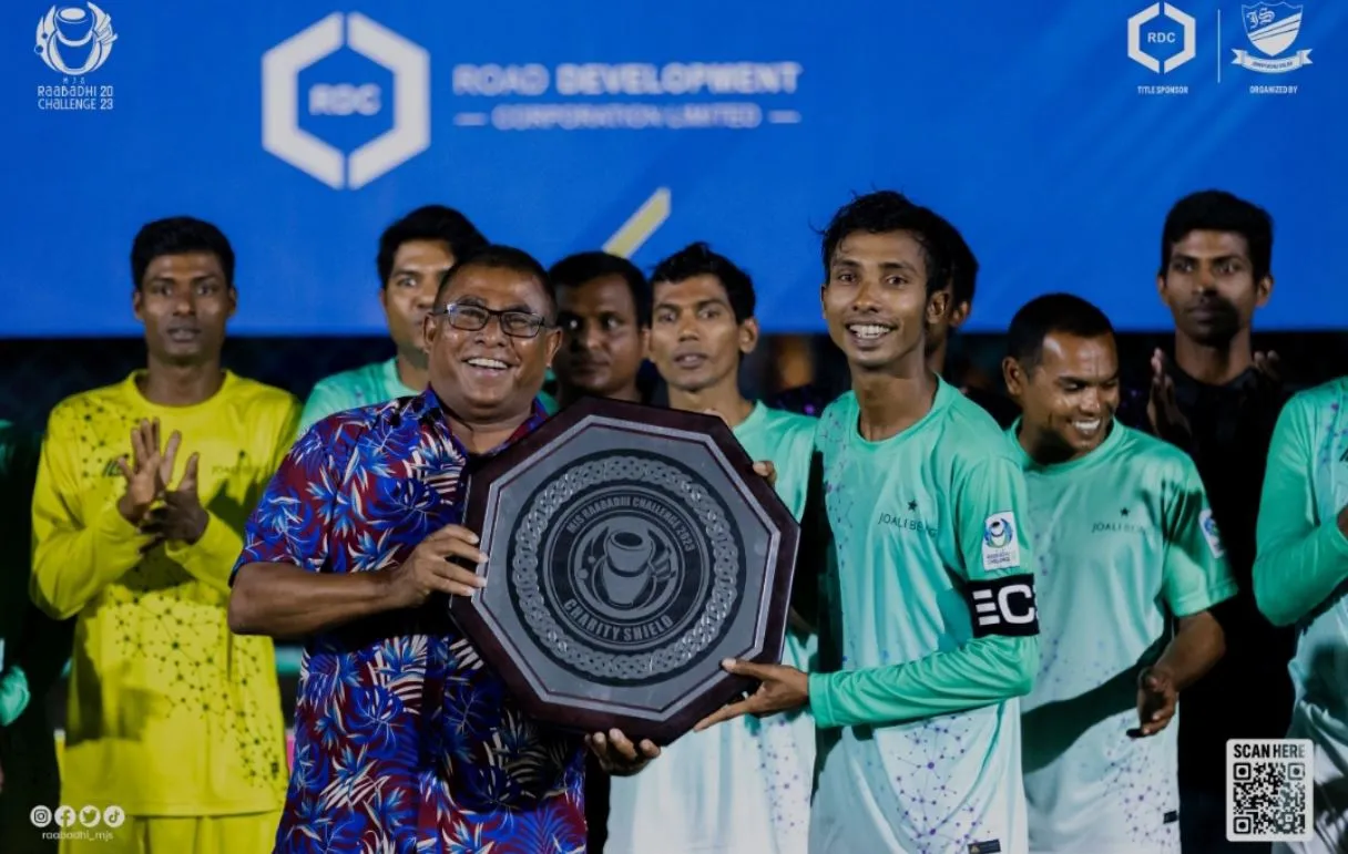 Joali Being holding the Charity Shield