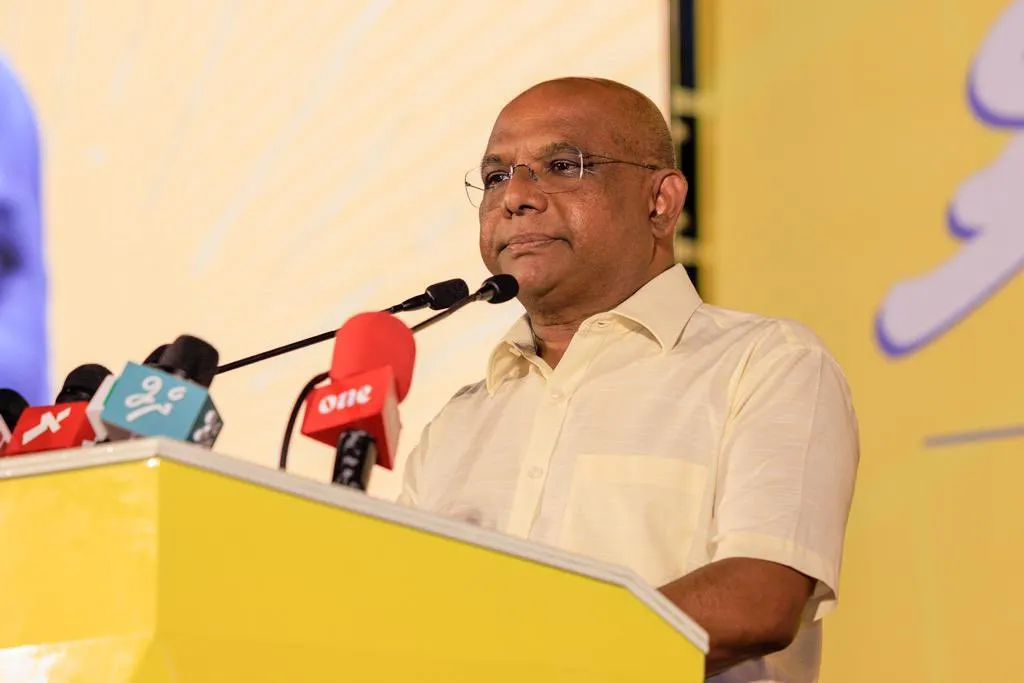 Former Foreign Minister and MDP's current President Abdullah Shahid in Wednesday night's ceremony