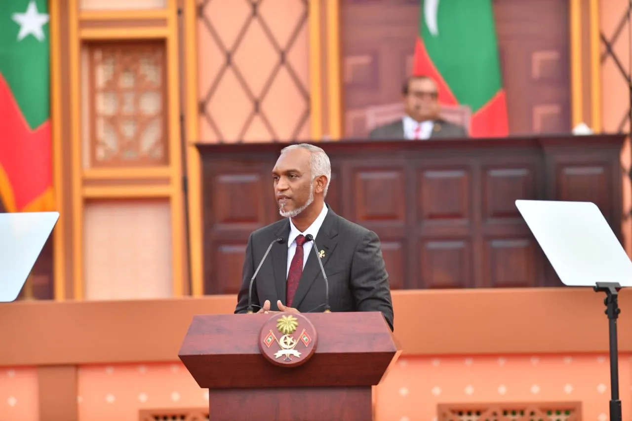 President Dr. Mohammed Muizzu takes over as President and addresses the nation-- Photo: Majlis