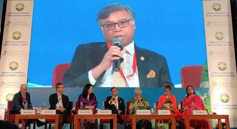 Secretary General of the South Asian Association for Regional Cooperation (SAARC), Mr. Md. Golam Sarwar speaking at plenary session of the World Sustainable Development Summit (WSDS) 2025 (Photo/ SAARC)